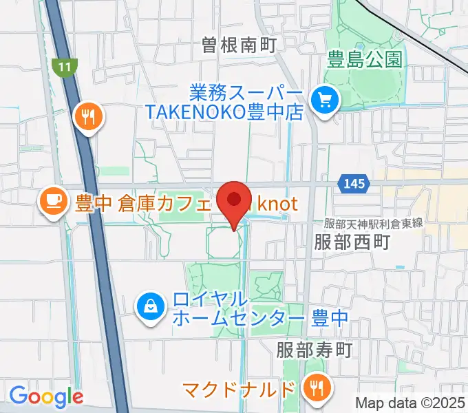 マリンフード豊中スイミングスタジアムの地図
