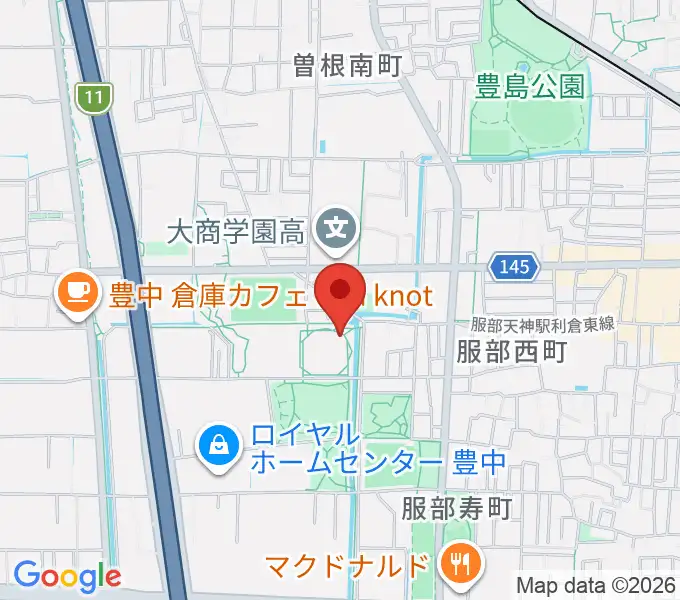 マリンフード豊中スイミングスタジアムの地図