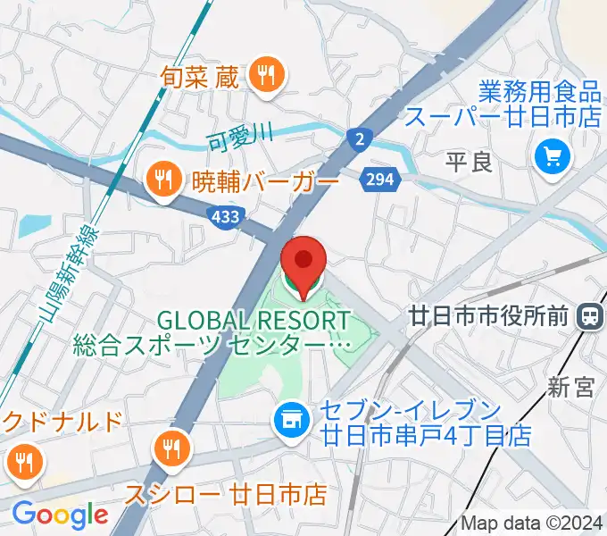 グローバルリゾート総合スポーツセンターサンチェリーの地図