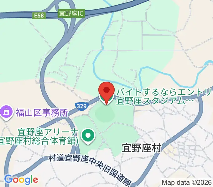 バイトするならエントリー宜野座スタジアムの地図