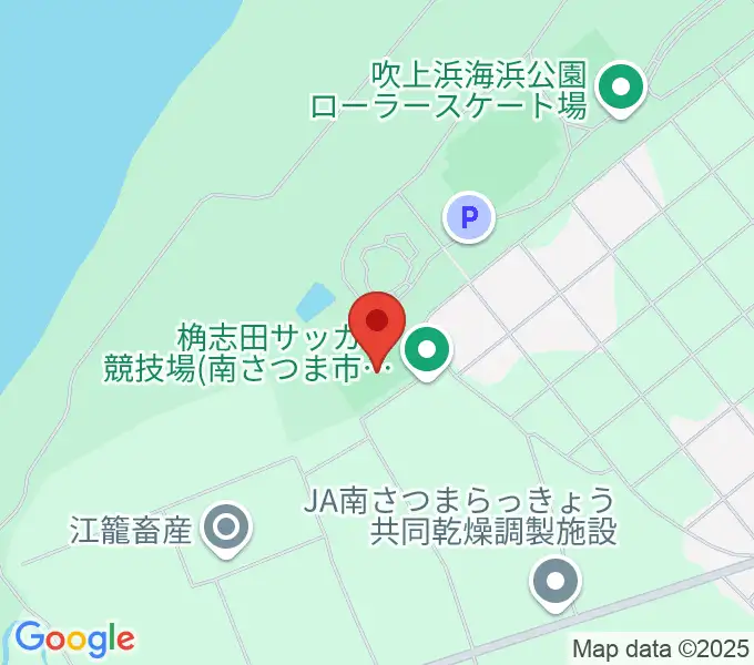 桷志田サッカー競技場の地図