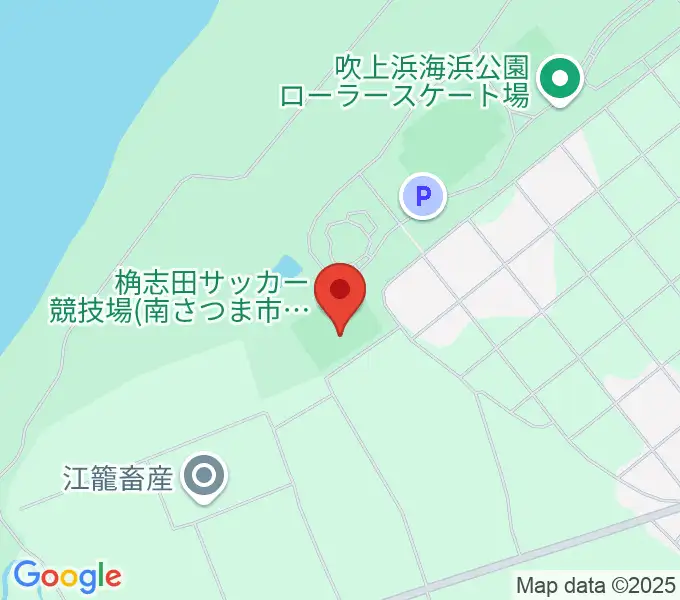 桷志田サッカー競技場の地図