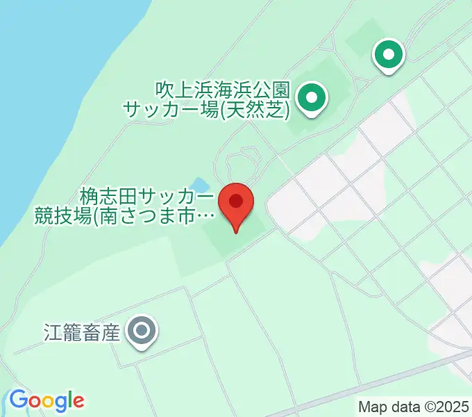 桷志田サッカー競技場の地図