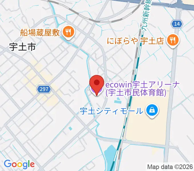 ecowin宇土アリーナの地図