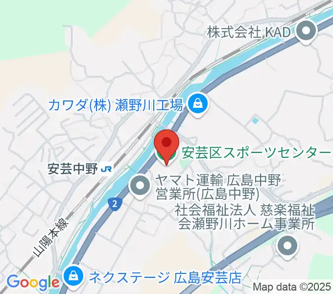 広島市安芸区スポーツセンターの地図