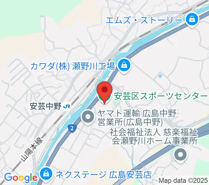 広島市安芸区スポーツセンターの地図