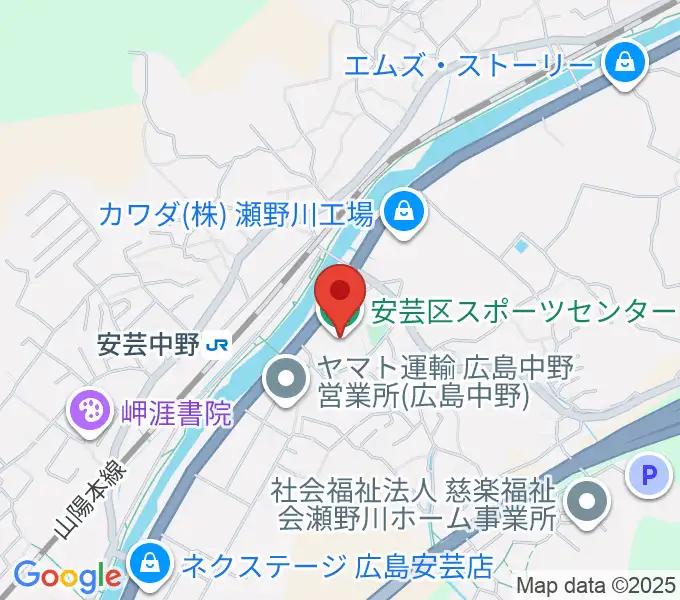 広島市安芸区スポーツセンターの地図
