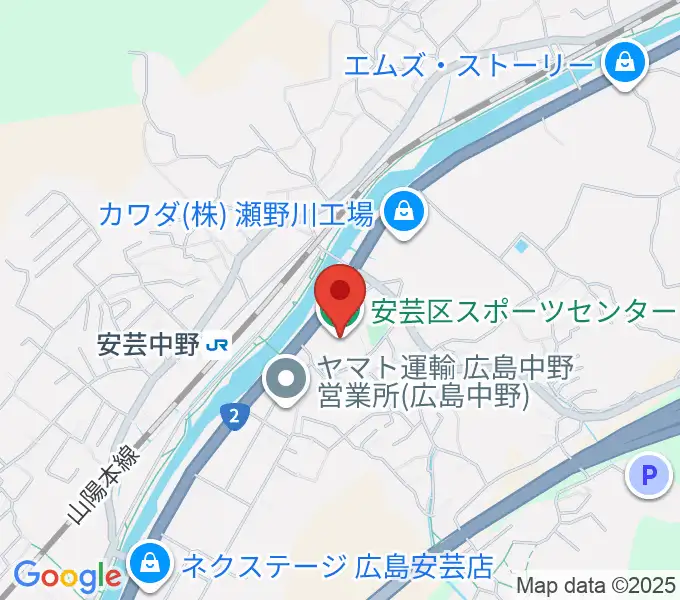 広島市安芸区スポーツセンターの地図