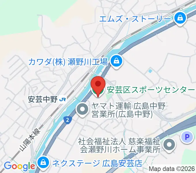 広島市安芸区スポーツセンターの地図