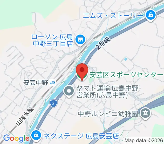広島市安芸区スポーツセンターの地図