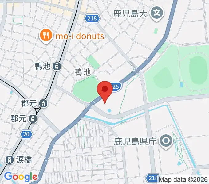 鴨池公園水泳プールの地図