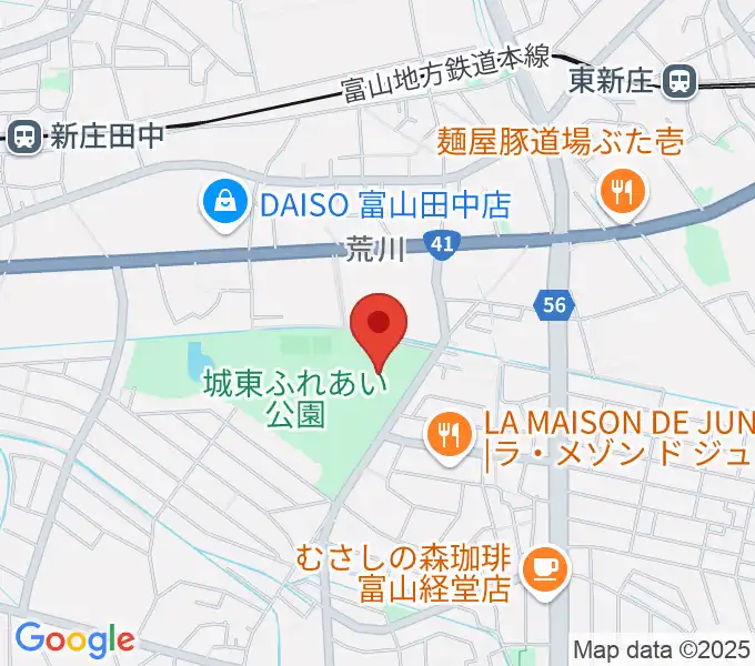 富山市民プールの地図