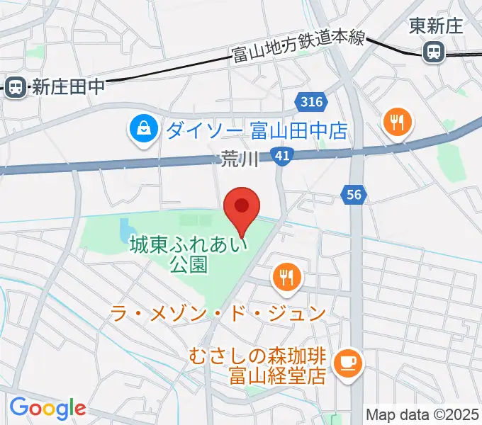 富山市民プールの地図
