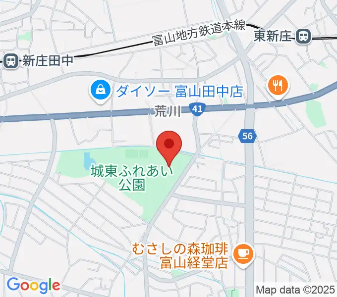 富山市民プールの地図