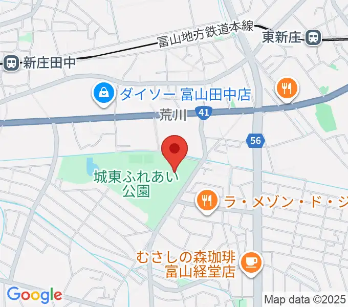 富山市民プールの地図