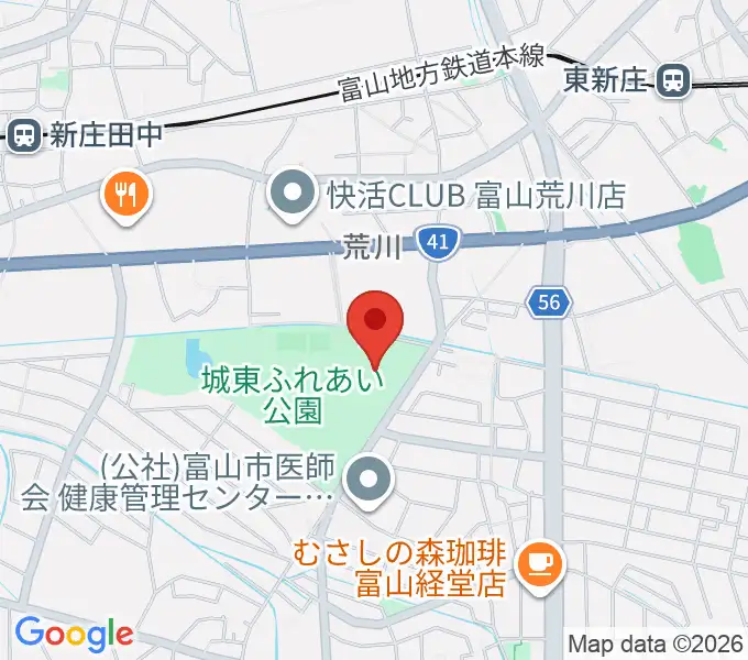 富山市民プールの地図