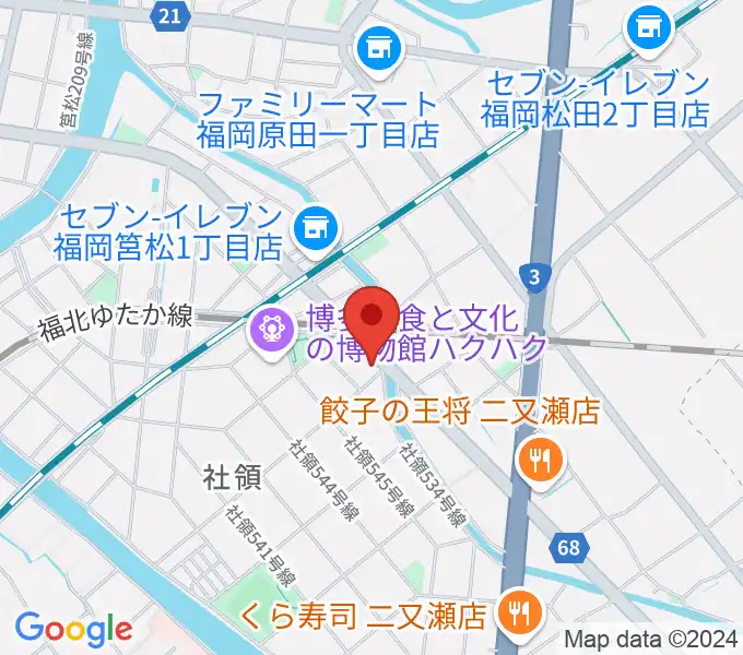 アイミュージックスタジオの地図