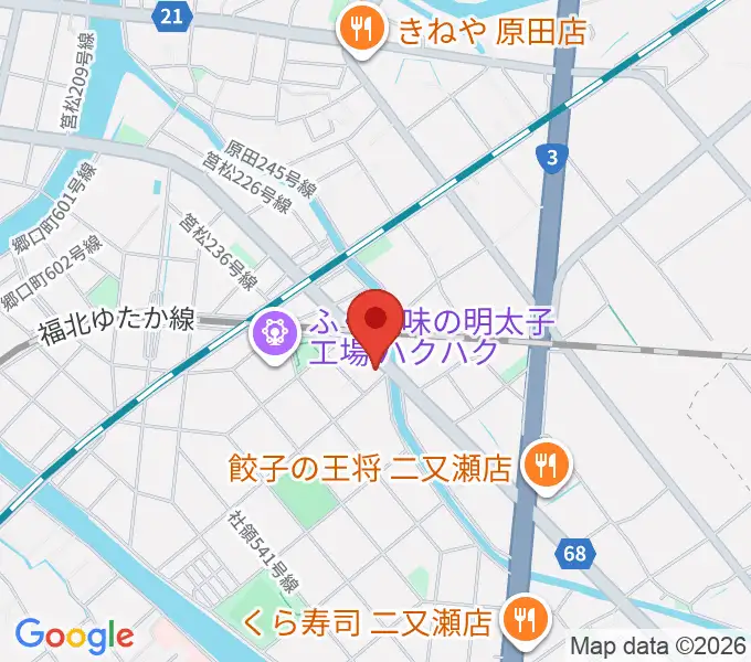 アイミュージックスタジオの地図