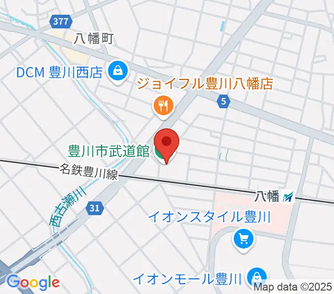 豊川市武道館の地図