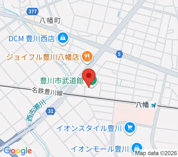 豊川市武道館の地図