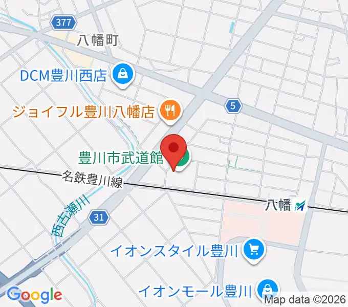 豊川市武道館の地図