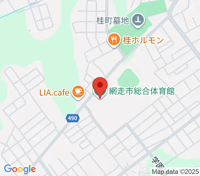 網走市総合体育館の地図