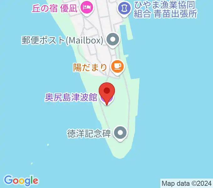 奥尻島津波館の地図