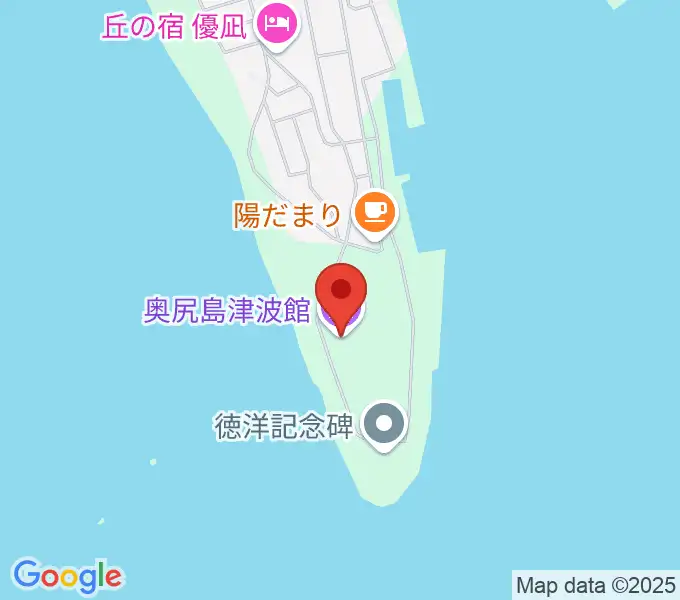 奥尻島津波館の地図