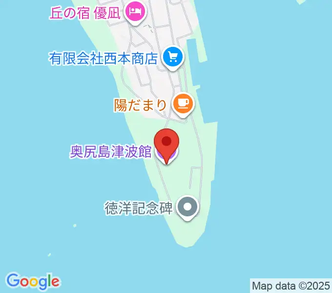 奥尻島津波館の地図