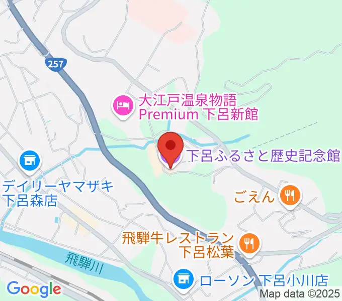 下呂ふるさと歴史記念館の地図