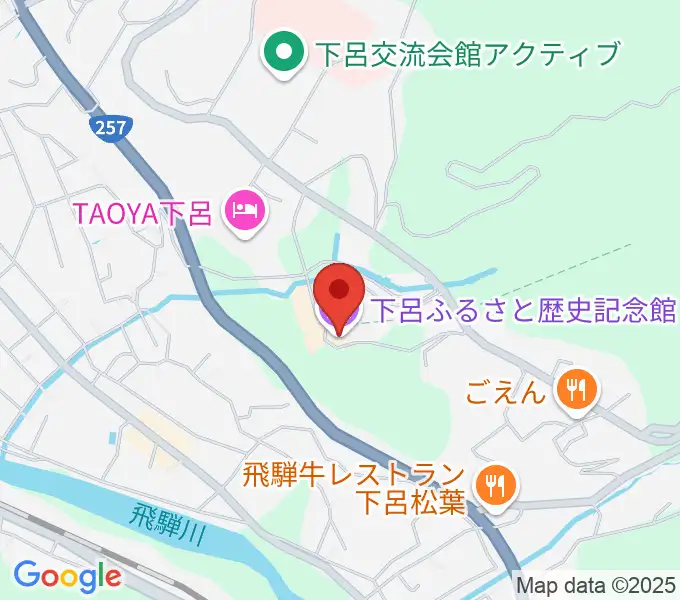 下呂ふるさと歴史記念館の地図