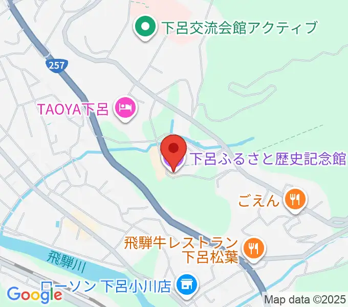 下呂ふるさと歴史記念館の地図