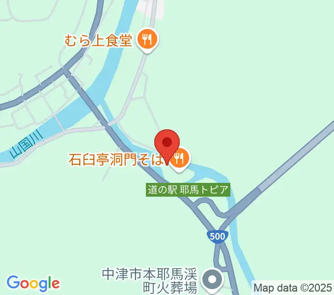 耶馬渓風物館の地図