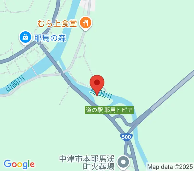 耶馬渓風物館の地図