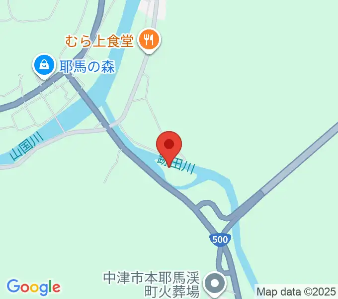 耶馬渓風物館の地図