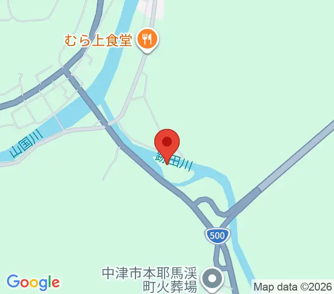 耶馬渓風物館の地図