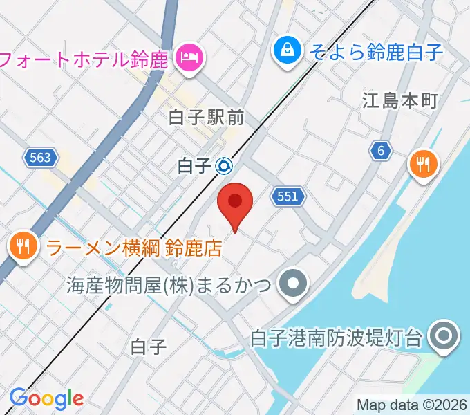 伊勢型紙資料館の地図