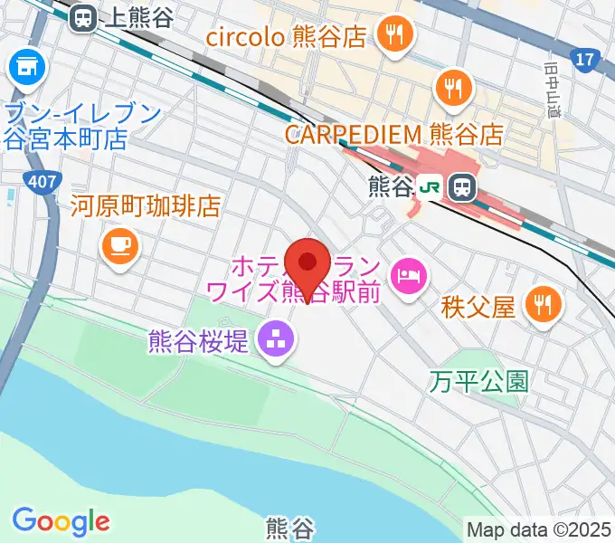 熊谷図書館 美術・郷土資料展示室の地図