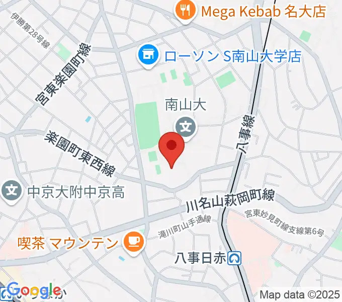 南山大学人類学博物館の地図