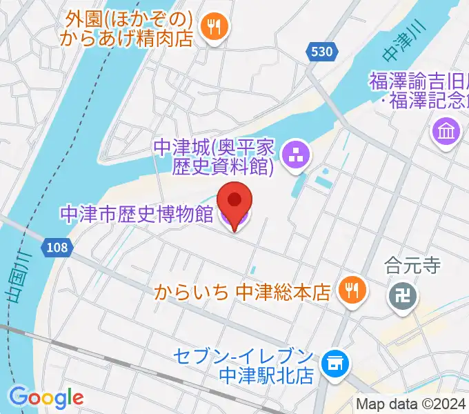 中津市歴史博物館の地図