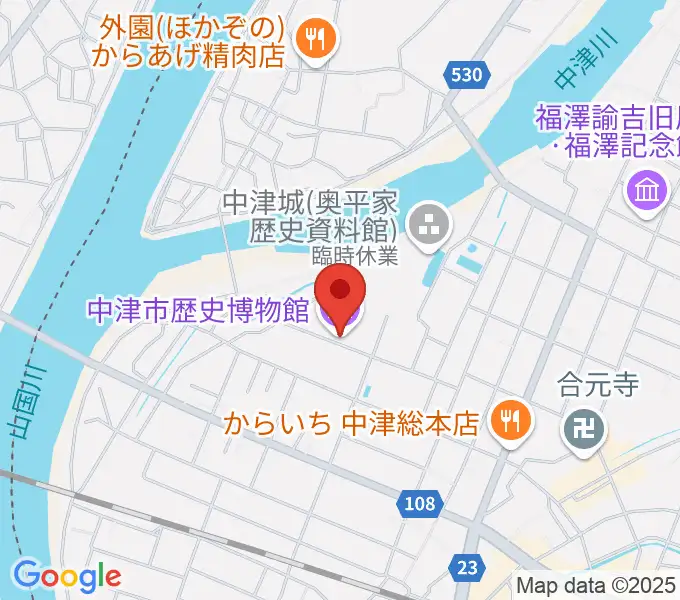 中津市歴史博物館の地図