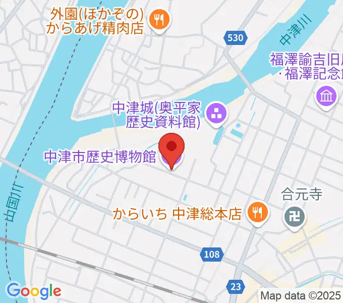 中津市歴史博物館の地図