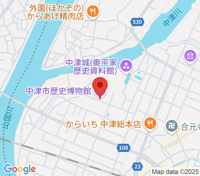 中津市歴史博物館の地図