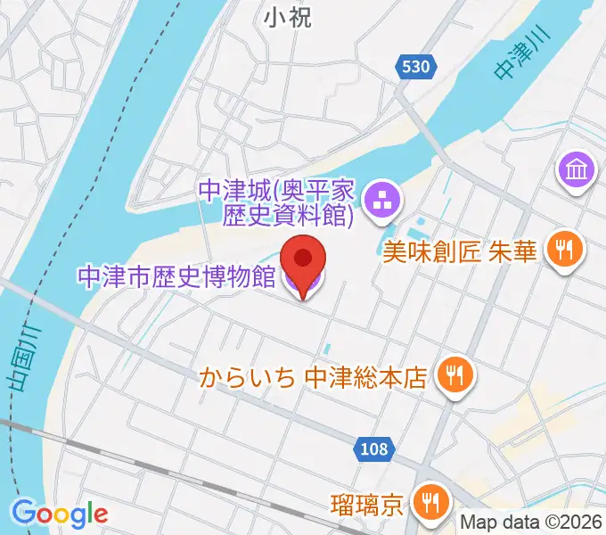 中津市歴史博物館の地図