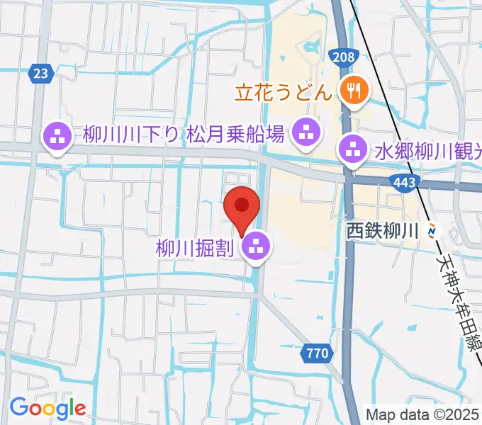 柳川古文書館の地図