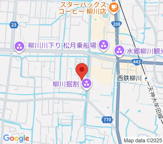 柳川古文書館の地図