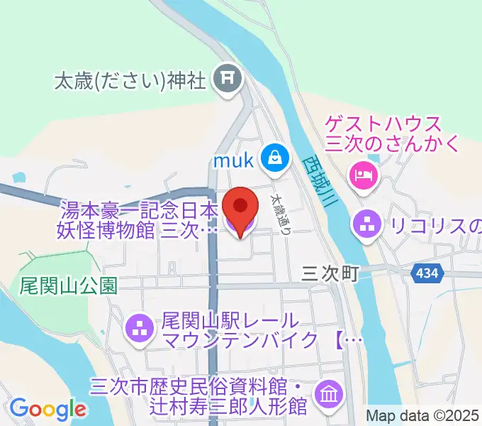 三次もののけミュージアムの地図