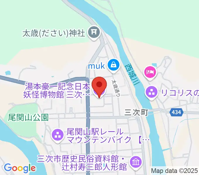 三次もののけミュージアムの地図