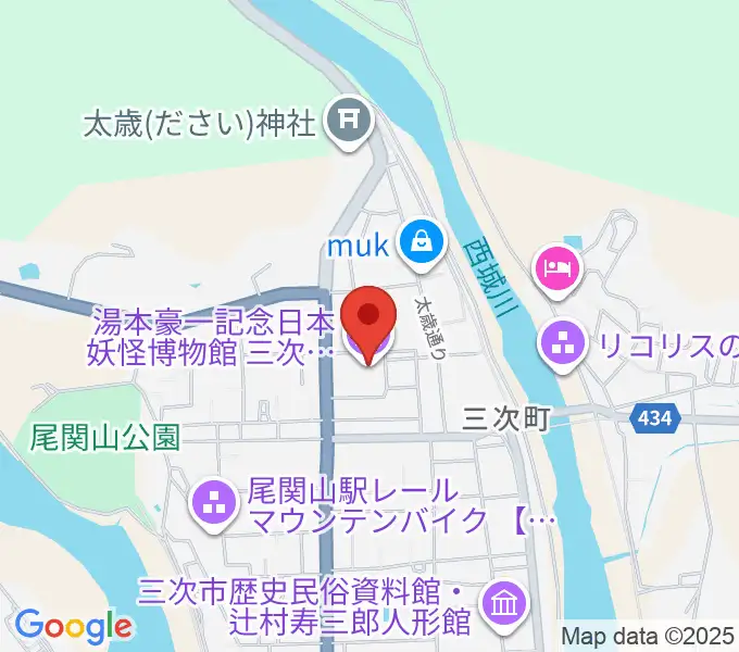 三次もののけミュージアムの地図