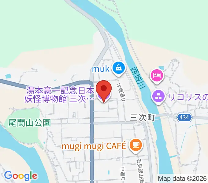 三次もののけミュージアムの地図